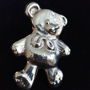 925 Silver Vintage Teddy Bear pin/pendant